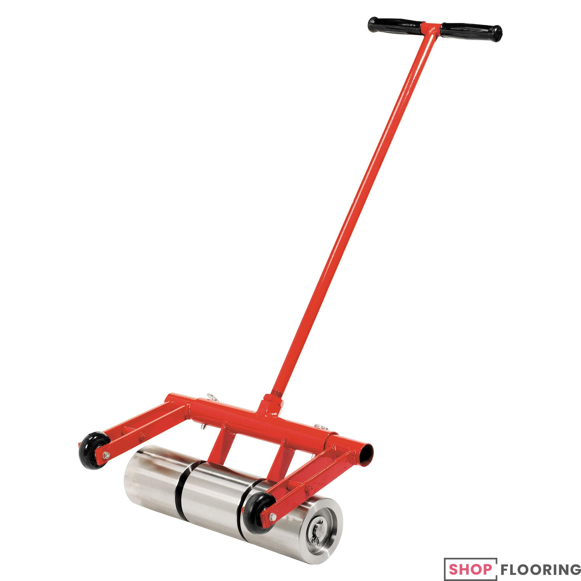 roberts - 75 lb. vinyl and linoleum floor roller with transport wheels 1 roberts - 75 lb. vinyl and linoleum floor roller with transport wheels