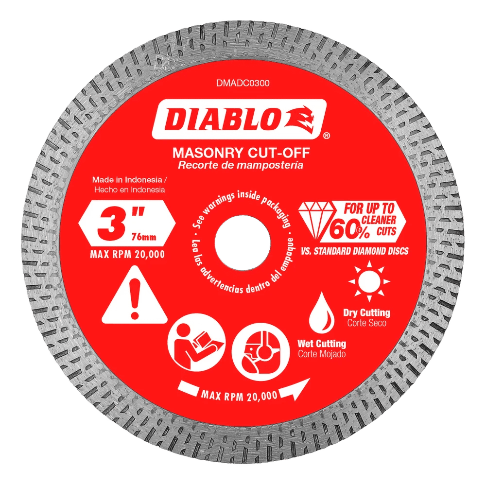 diablo - diamond continuous rim cut-off discs for masonry 3" 1 diablo - diamond continuous rim cut-off discs for masonry …