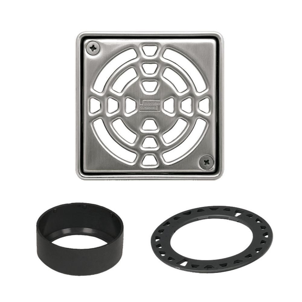 schluter - kerdi-drain square grate kit classic - stainless steel (v2) 4" 1 schluter - kerdi-drain square grate kit classic - stainless …
