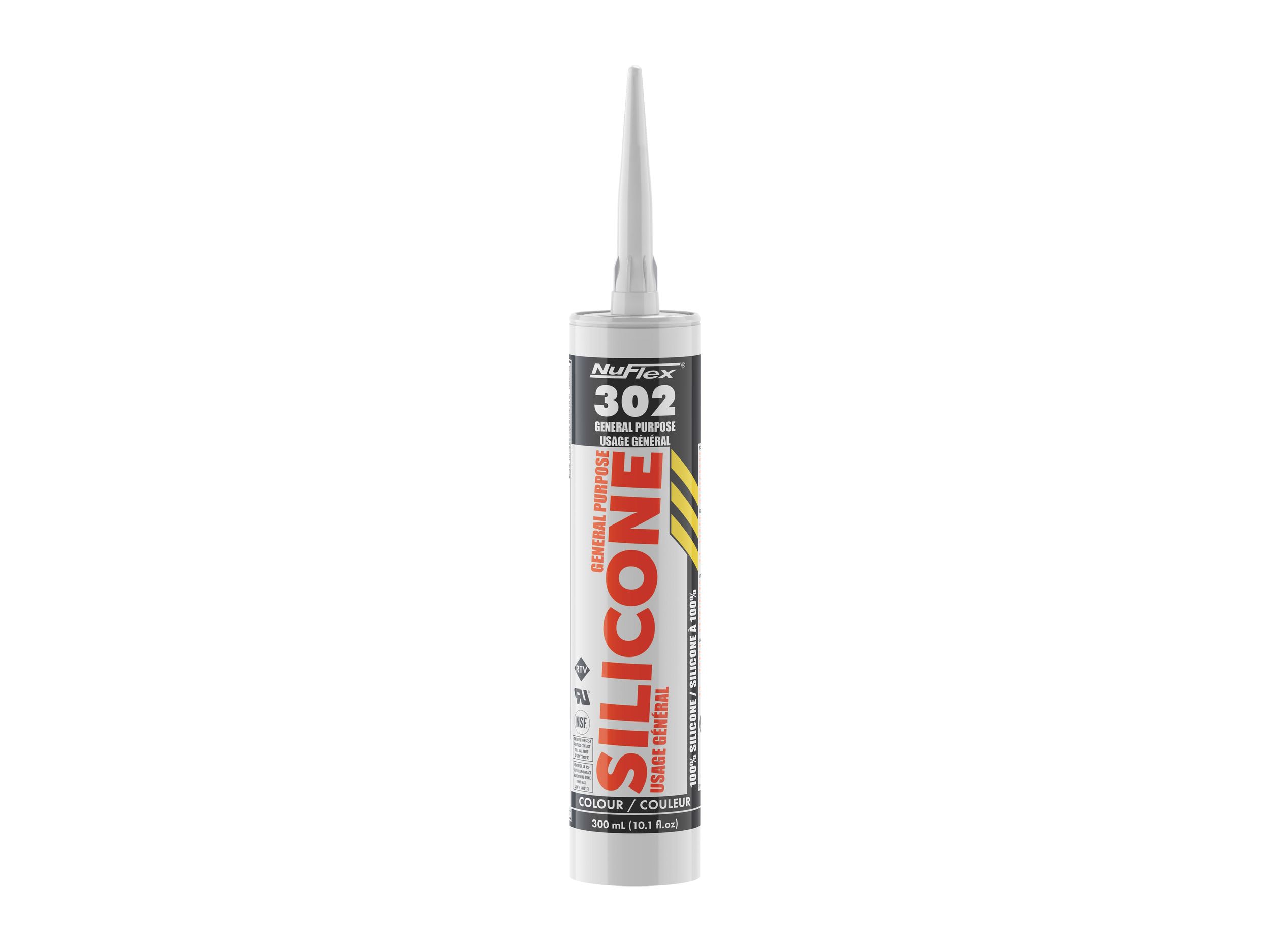 nuco - nuflex 302 general purpose 100% silicone sealant 300ml clear 1 nuco - nuflex 302 general purpose 100% silicone sealant 300ml clear